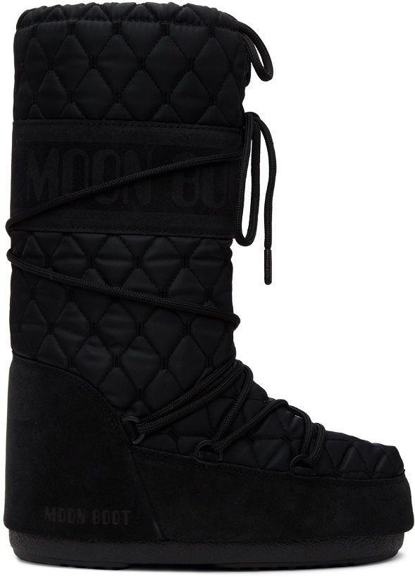 Photo: Moon Boot Black Icon Quilted Boots