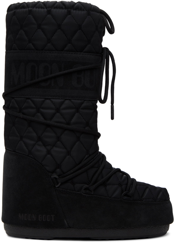 Photo: Moon Boot Black Icon Quilted Boots