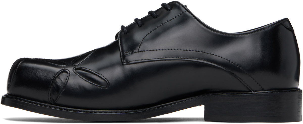 Stefan Cooke Black Slashed Square Toe Derbys