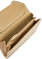 Stella Mccartney Falabella Metallic Faux Suede Wallet-on-chain - Gold - One Size