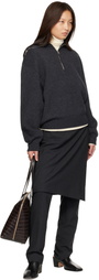 Róhe Gray Reversible Zipped Turtleneck Sweater