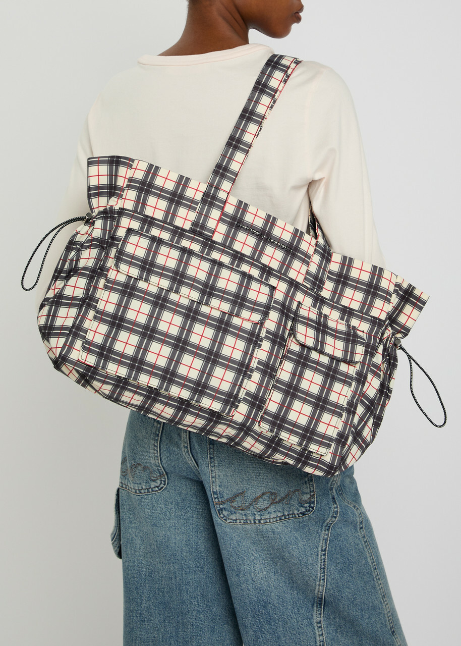 Damson Madder Eliza Checked Shell Tote bag - Yellow - One Size