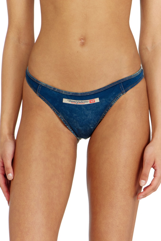 Photo: Diesel Cotton Brazilian briefs with denim effect - Strings Womens in Blue