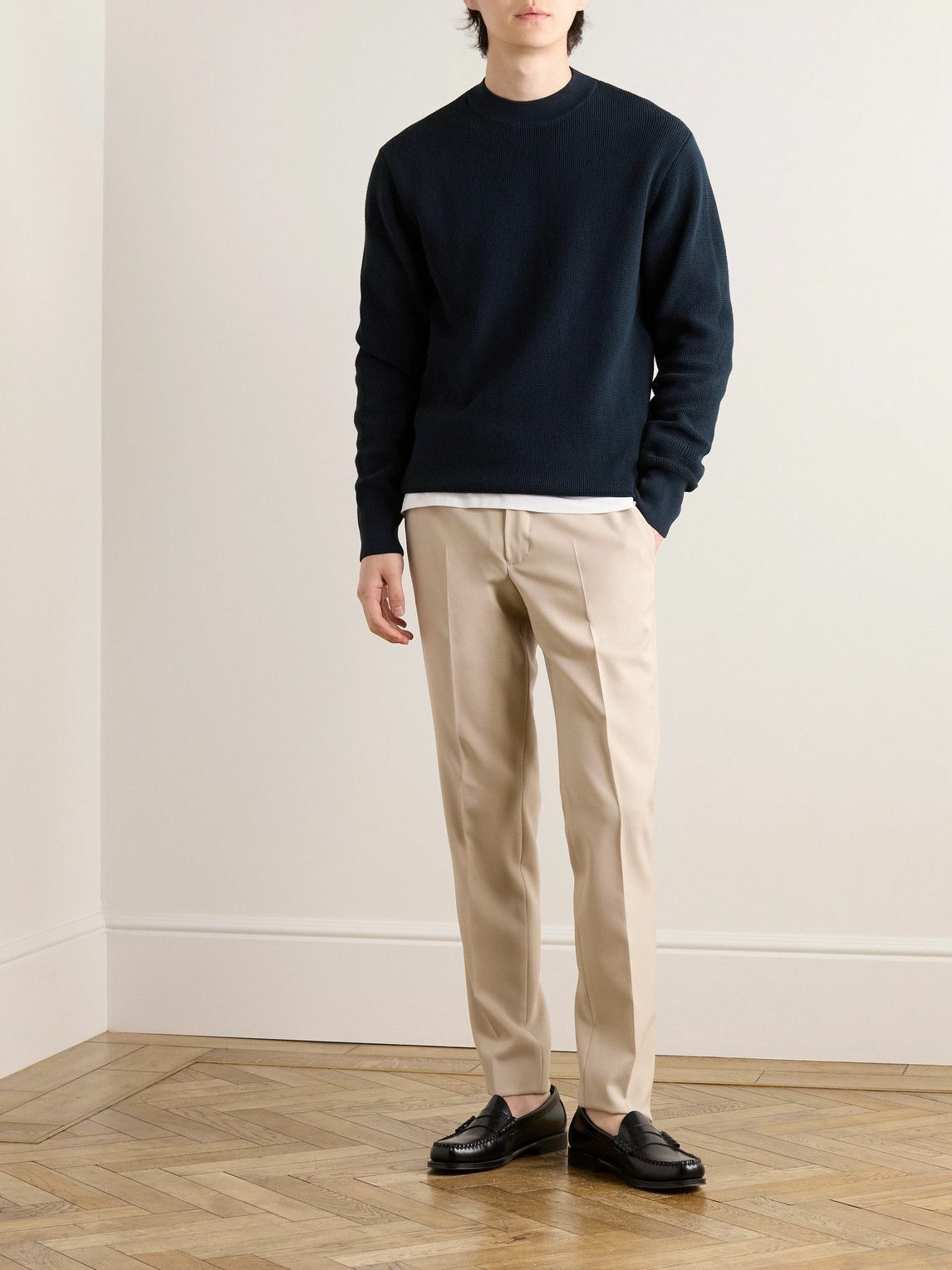 Richard James - Waffle-Knit Organic Cotton Sweater - Blue
