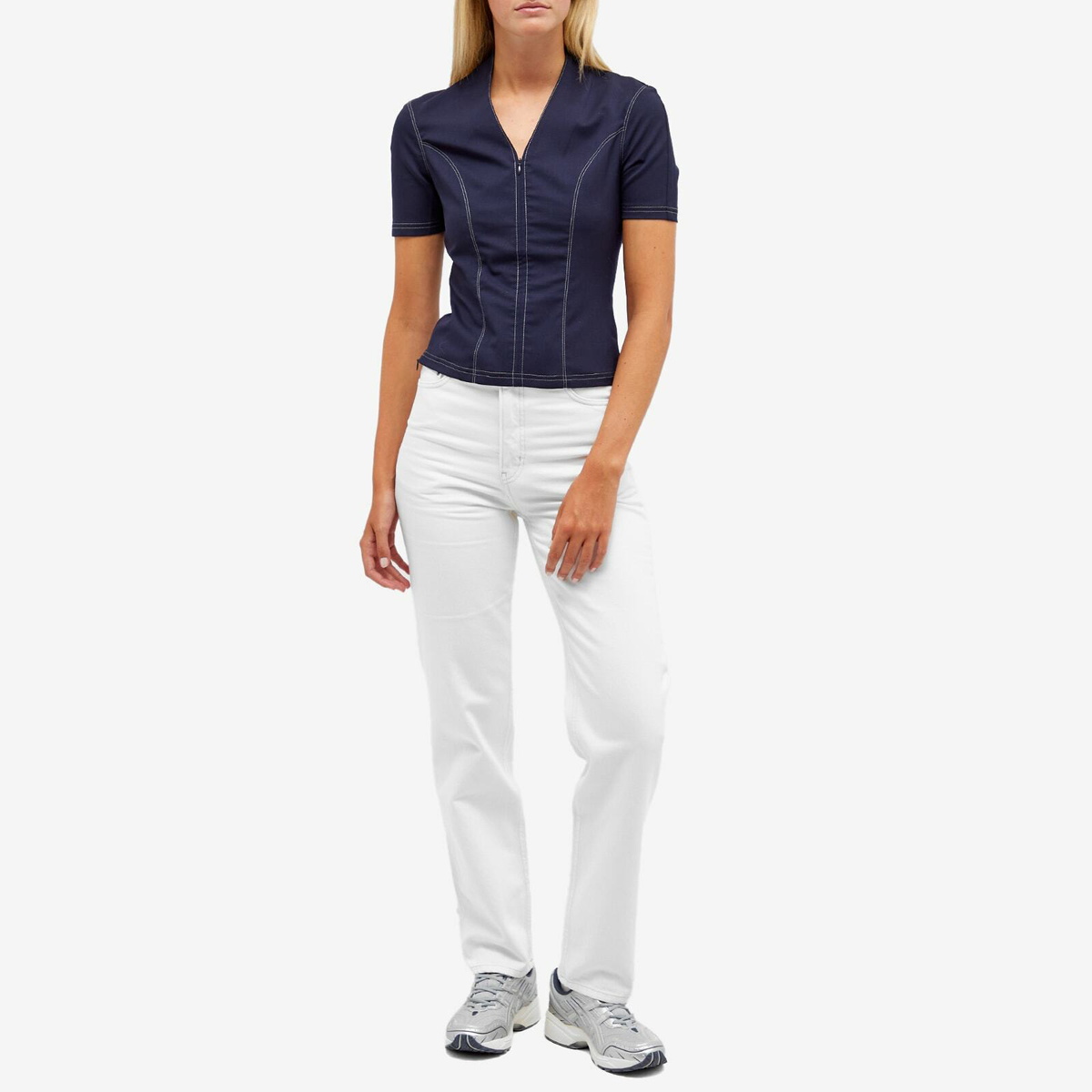 Wood Wood Women's Karlie Rigid Denim Jeans in White Wood Wood