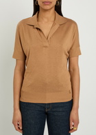 Herno Fine-knit Polo top Camel