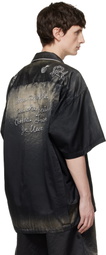 Maison MIHARA YASUHIRO Black Sun Faded Like Satin Shirt