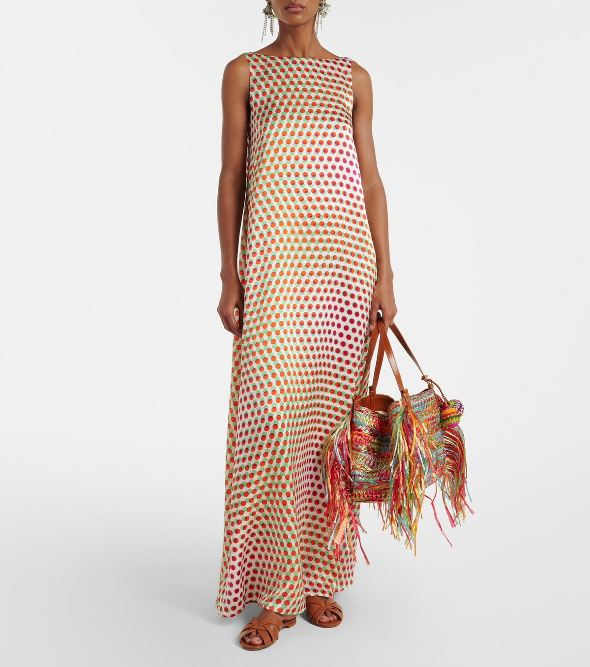 Aquazzura Trancoso fringed raffia tote bag