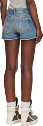 Rick Owens DRKSHDW Blue Temple Lana Cut Off Denim Shorts
