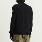 Moncler Men's Hybrid Padded Front Wool Zip Jacket in Black