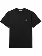 Stone Island - Logo-Appliquéd Garment-Dyed Cotton-Jersey T-Shirt - Black