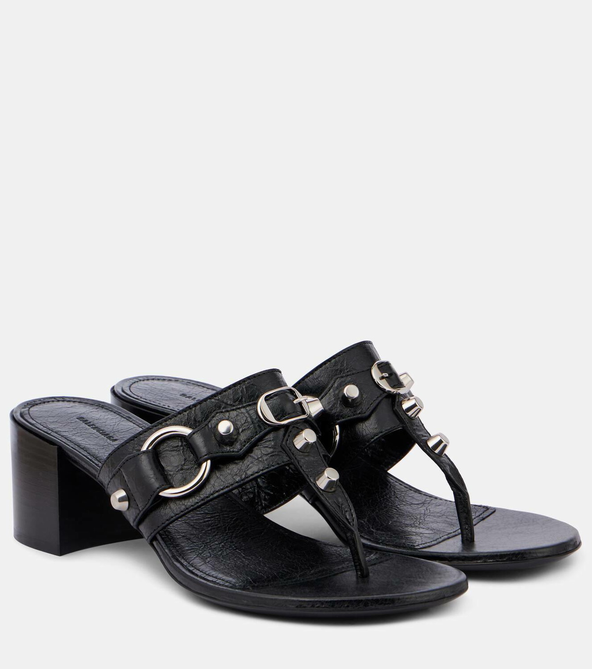 Balenciaga City 50 studded leather thong sandals