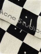 Acne Studios - Logo-Jacquard Stretch Cotton-Blend Socks - Black