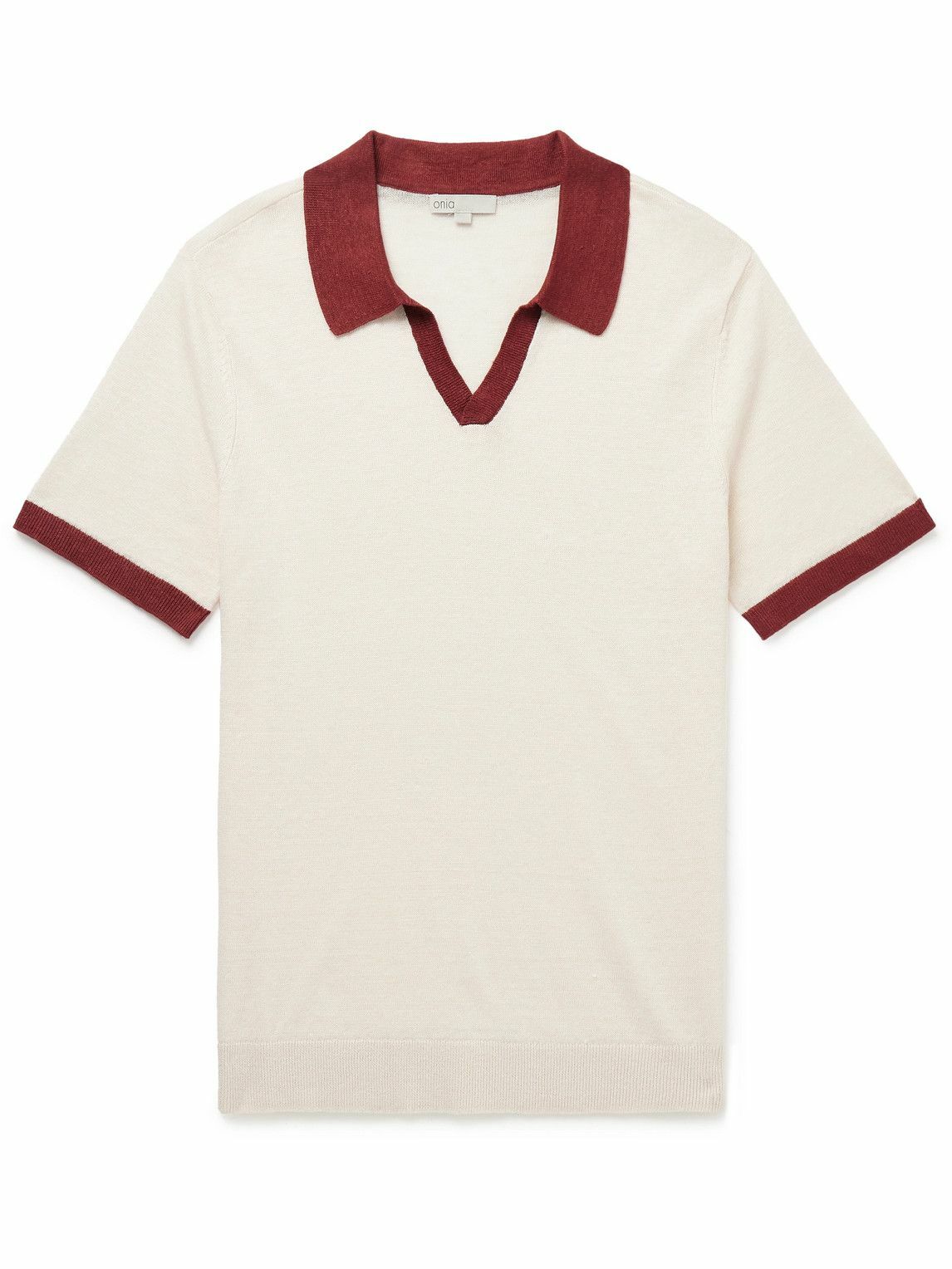 Onia - Johnny Two-Tone Linen Polo Shirt - Neutrals