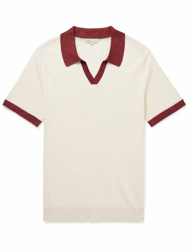 Photo: Onia - Johnny Two-Tone Linen Polo Shirt - Neutrals