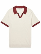 Onia - Johnny Two-Tone Linen Polo Shirt - Neutrals
