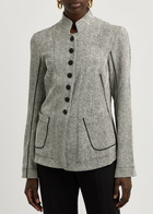 High Respect Herringbone-jacquard Woven Jacket Cream