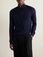 Paul Smith - Slim-Fit Merino Wool Half-Zip Sweater - Blue