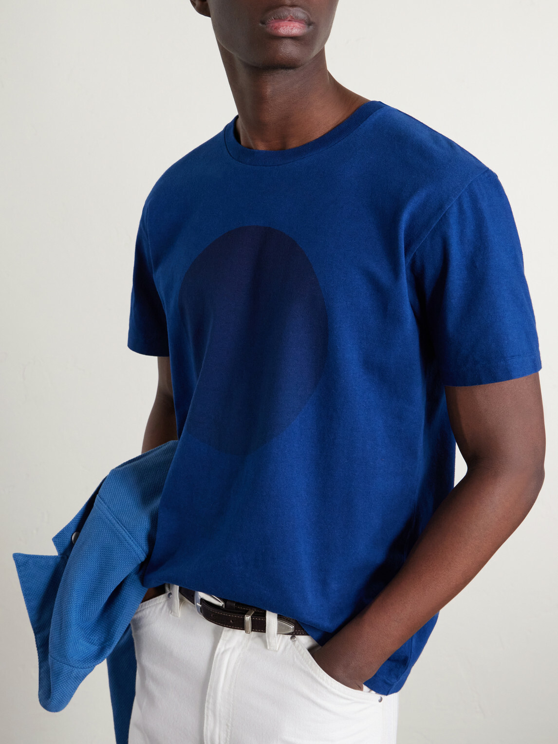 Blue Blue Japan - Printed Cotton-Jersey T-Shirt - Blue