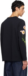 Simone Rocha Black Poppy Field Print Long Sleeve T-shirt