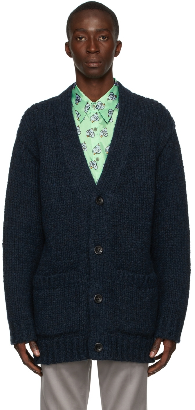 Dries Van Noten Green Wool Cardigan Dries Van Noten