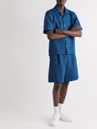 clothsurgeon - Kvadrat Wide-Leg Worsted Wool-Blend Drawstring Shorts - Blue