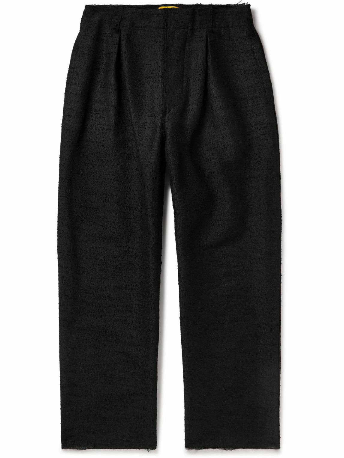 Wide bouclé trousers