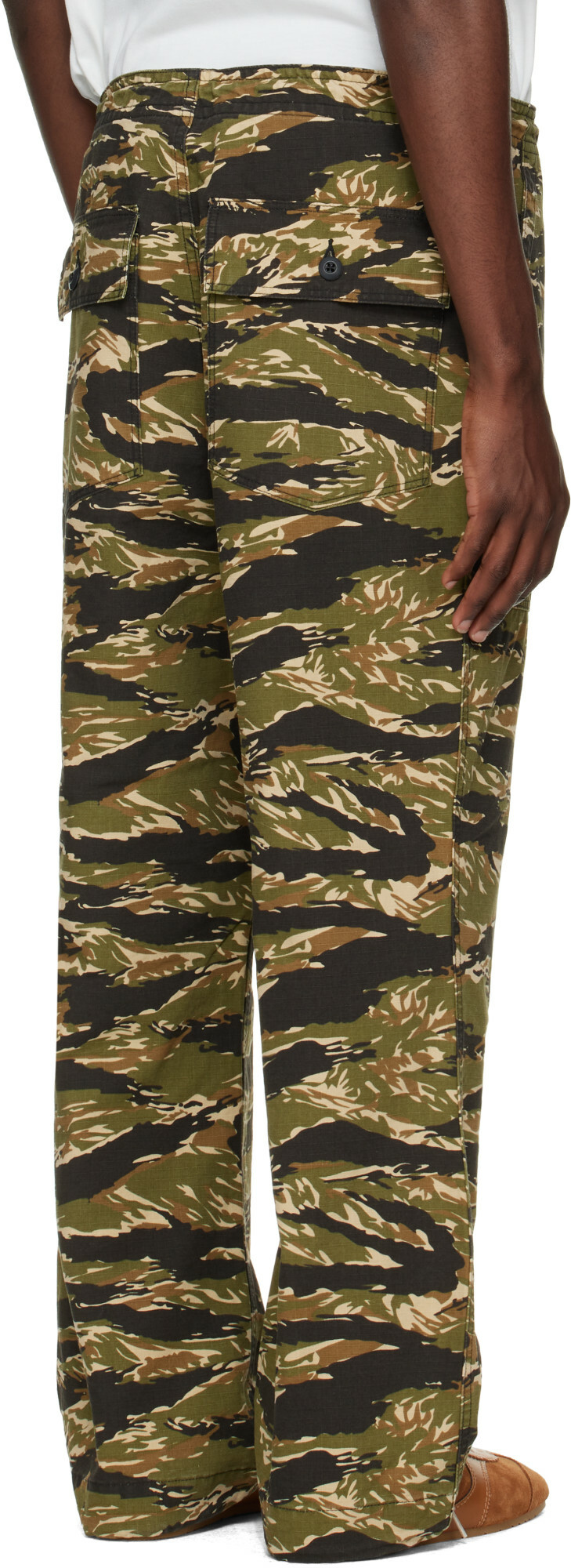 NEEDLES Khaki Cotton Ripstop Camo String Fatigue Trousers