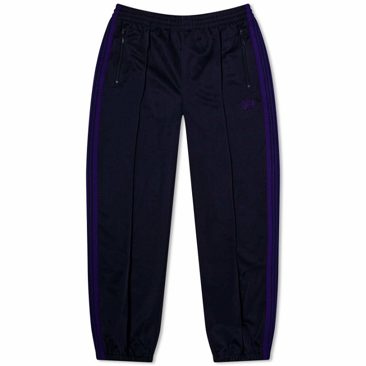 Photo: Needles Men's Poly Smooth Zipped Track Pant in Navy