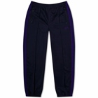 Needles Men's Poly Smooth Zipped Track Pant in Navy