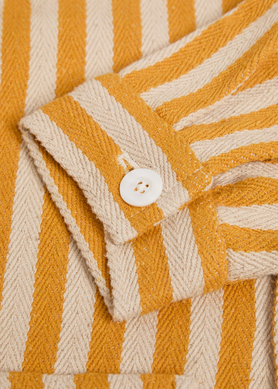 Smr Days Wittering Striped Cotton Overshirt Yellow