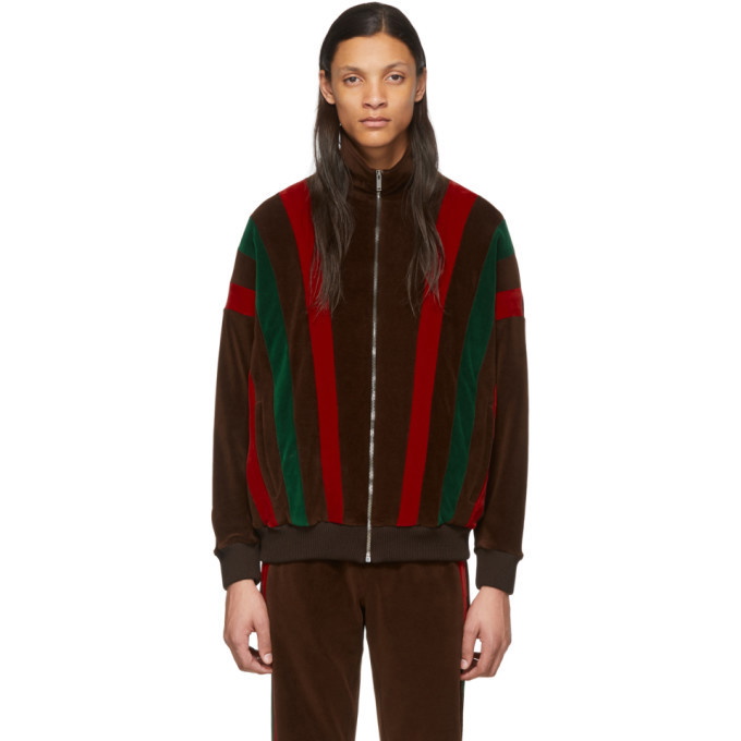 Photo: Gucci Brown and Multicolor Chenille Track Jacket
