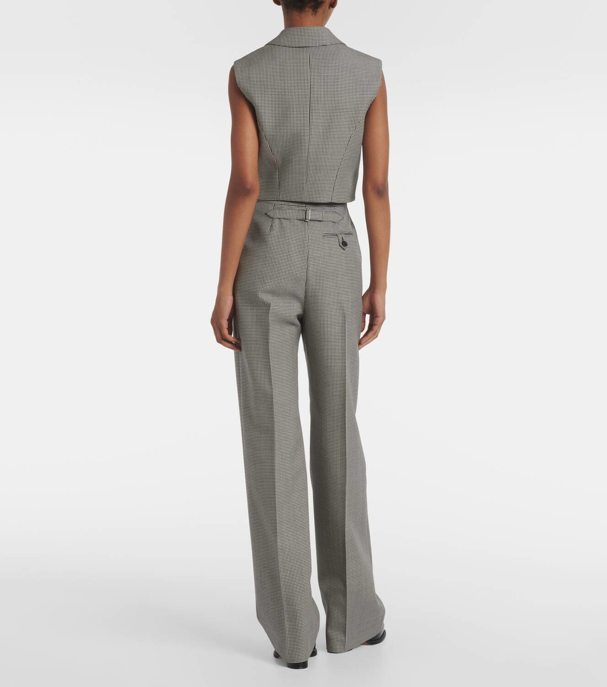 Alexander McQueen Houndstooth wool and mohair vest