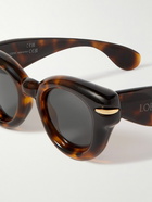 LOEWE - Inflated Round-Frame Tortoiseshell Acetate Sunglasses