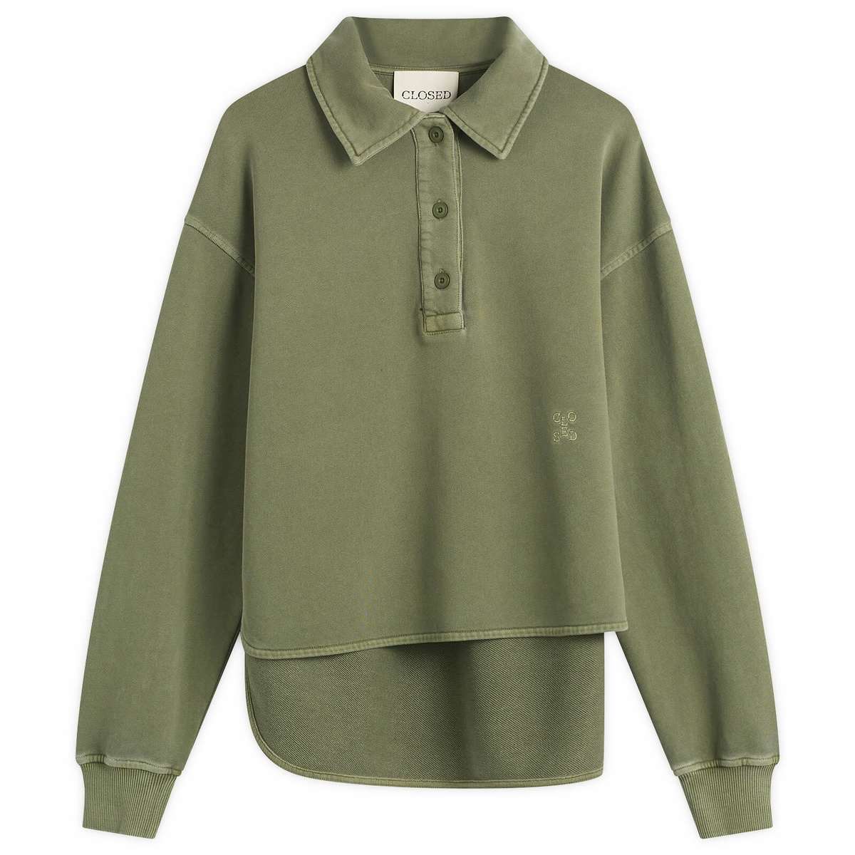 Closed Women's Rugby Shirt in Army Green