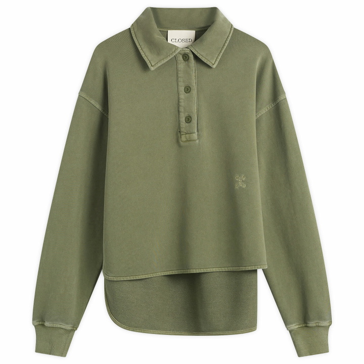 Photo: Closed Women's Rugby Shirt in Army Green