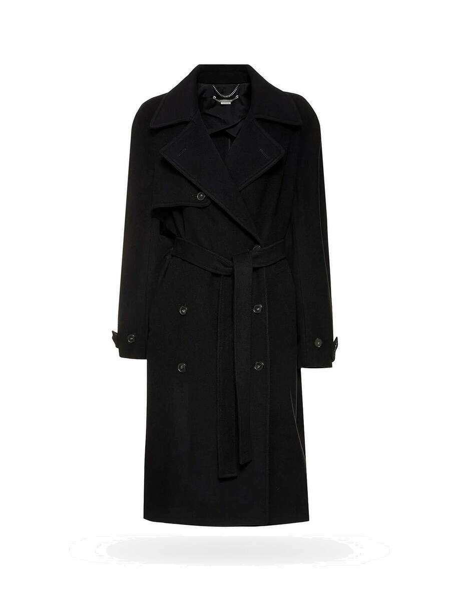 Black Twill Trench Coat