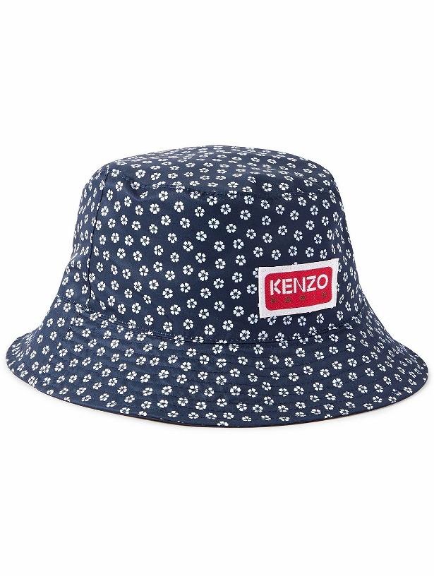 Photo: KENZO - Reversible Logo-Appliquéd Floral-Print Satin Bucket Hat