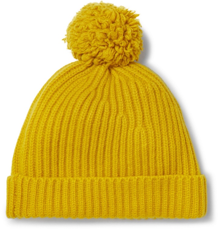 Photo: Connolly - Goodwood Ribbed Cashmere Beanie - Yellow
