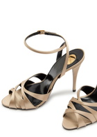 Saint Laurent Touze 110 Satin Sandals Ivory