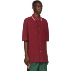 Gucci Red Pique Metallic Button Polo