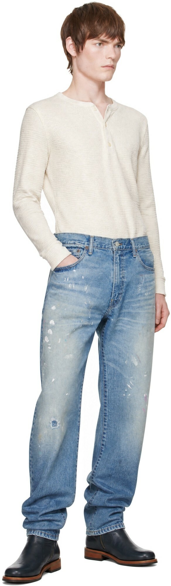 Polo Ralph Lauren Blue Painted Straight Jeans