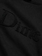 DIME - Logo-Flocked Cotton-Jersey Hoodie - Black