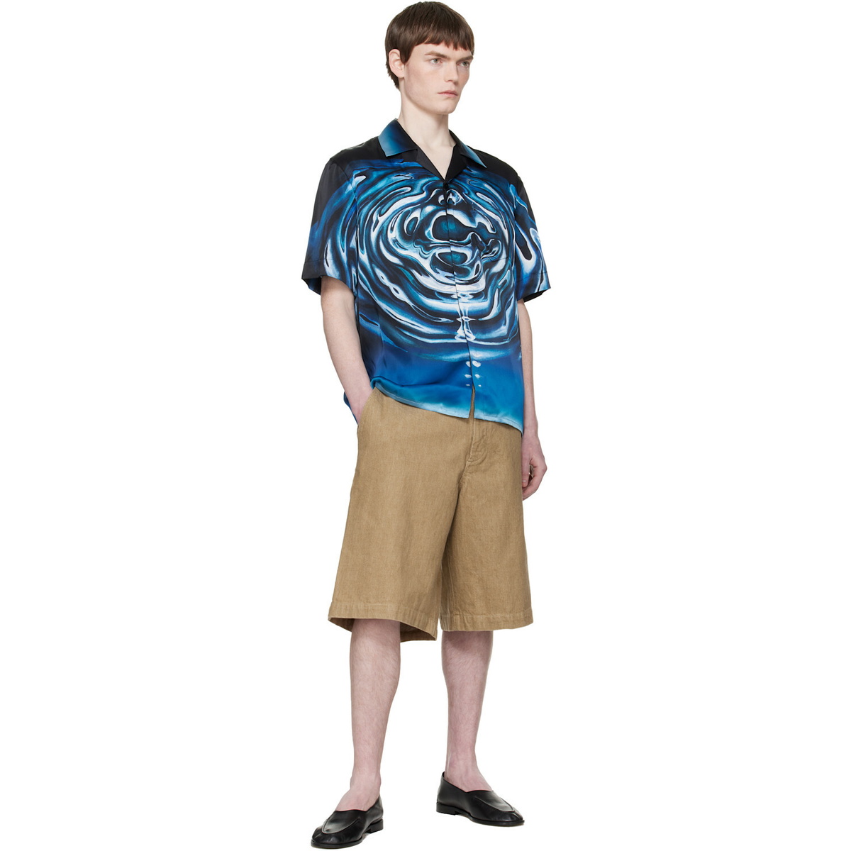 Casablanca Black & Blue Warped Logo Ripple Short Sleeve Shirt