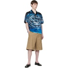 Casablanca Black & Blue Warped Logo Ripple Short Sleeve Shirt