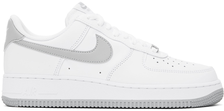 Photo: Nike White & Gray Air Force 1 '07 Sneakers