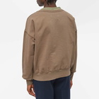 Maison Margiela Men's Embroidered Text Logo Crew Sweat in Military Olive