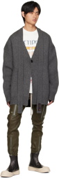 We11done Gray Oversized Cardigan