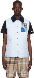 Burberry Reversible Blue & Beige Quilted Vest