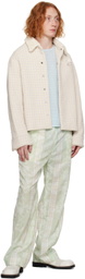 young n sang Beige & Gray Houndstooth Jacket